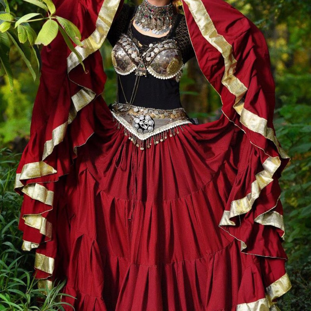 Burgundy Red Fabulous Full Padma ATS Skirt